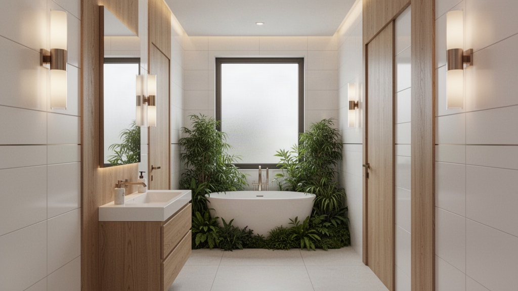 Plan salle de bain 7m2 en longueur : bien choisir son éclairage